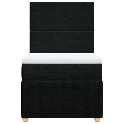 Boxspring met matras stof zwart 90x200 cm