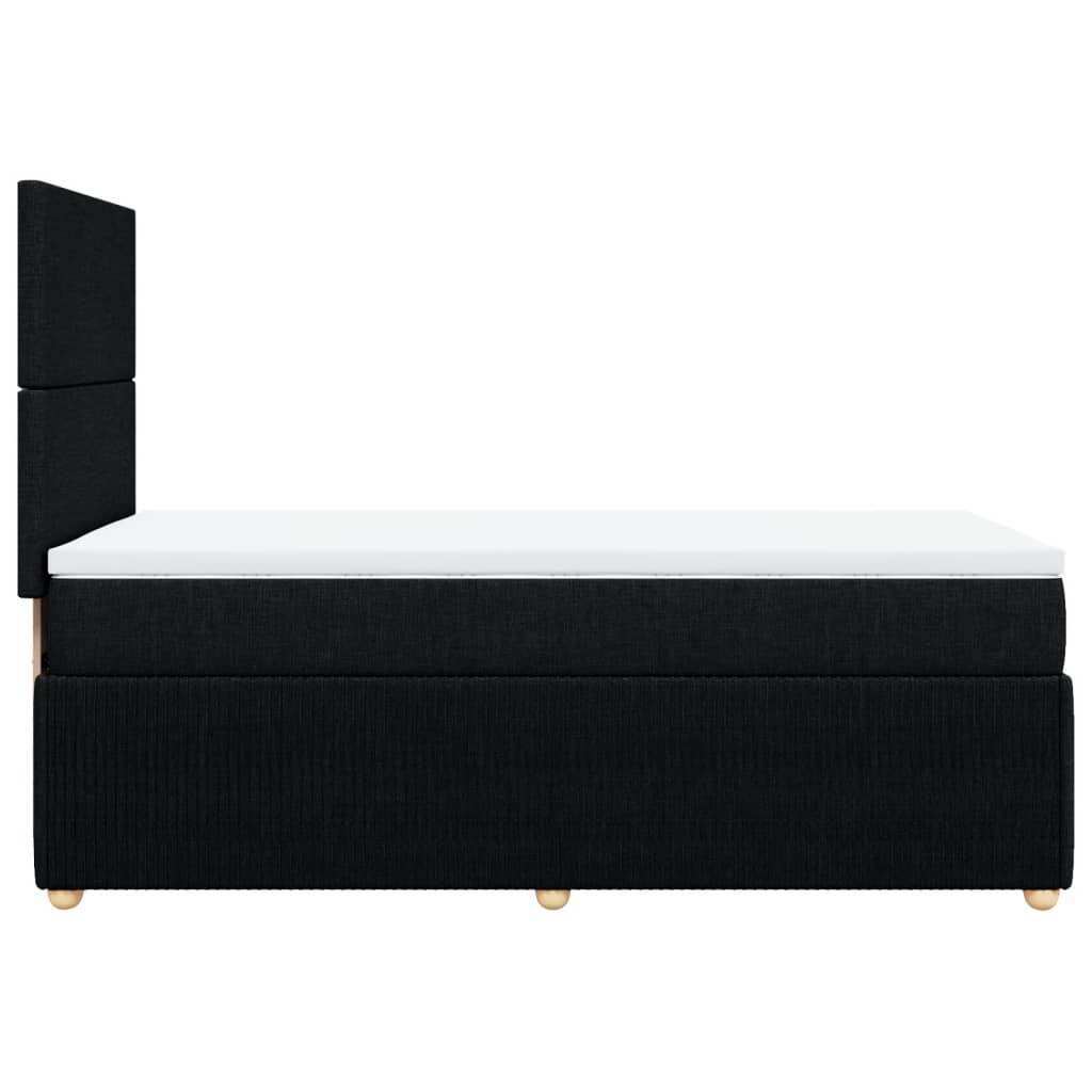 Boxspring met matras stof zwart 90x200 cm