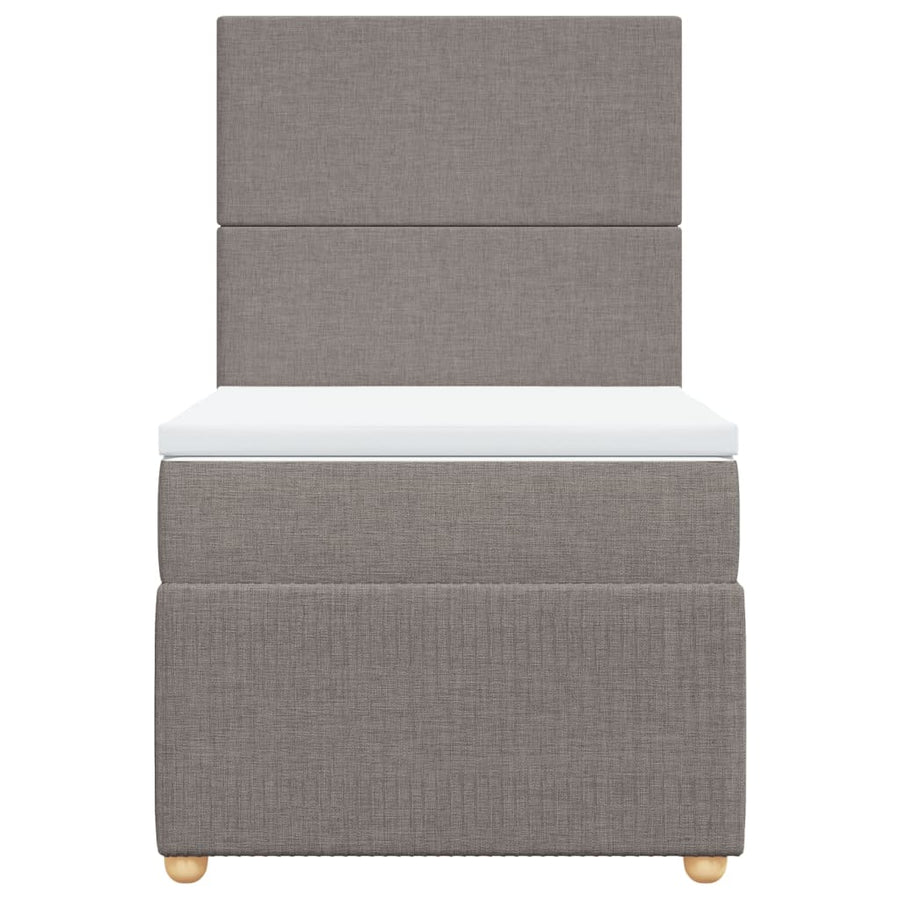 Boxspring met matras stof taupe 90x200 cm