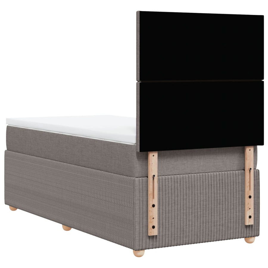 Boxspring met matras stof taupe 90x200 cm