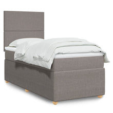 Boxspring met matras stof taupe 90x200 cm