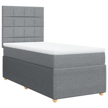Boxspring met matras stof lichtgrijs 90x200 cm