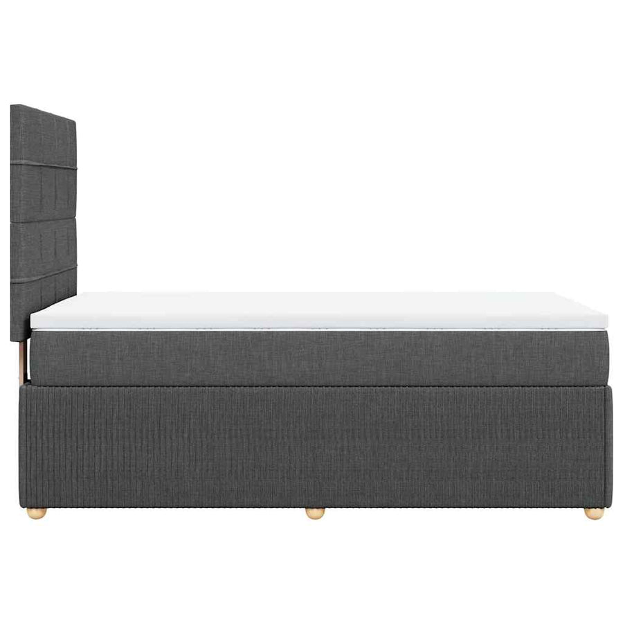 Boxspring met matras stof donkergrijs 90x200 cm