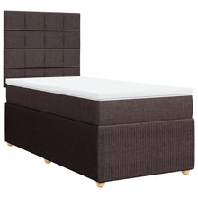 Boxspring met matras stof donkerbruin 90x200 cm