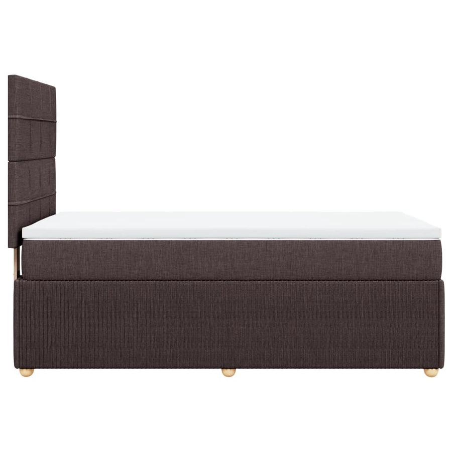 Boxspring met matras stof donkerbruin 90x200 cm