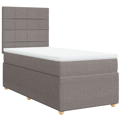 Boxspring met matras stof taupe 90x200 cm