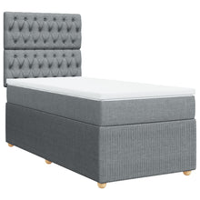 Boxspring met matras stof lichtgrijs 90x200 cm