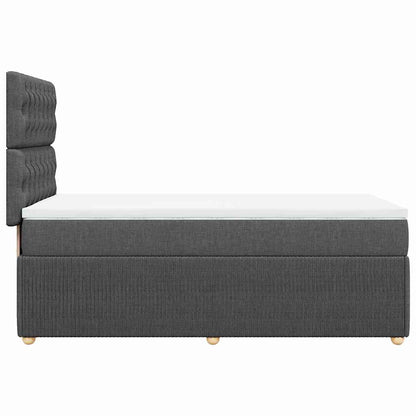 Boxspring met matras stof donkergrijs 90x200 cm