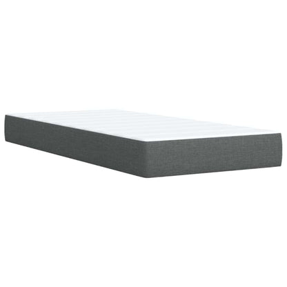 Boxspring met matras stof donkergrijs 90x200 cm