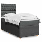 Boxspring met matras 90x200 cm donkergrijs