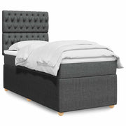 Boxspring met matras 90x200 cm donkergrijs