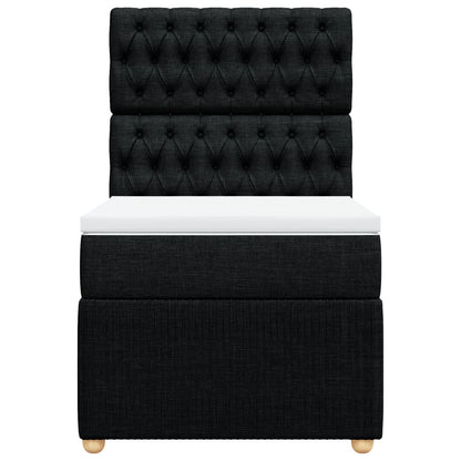 Boxspring met matras stof zwart 90x200 cm