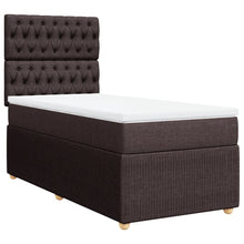 Boxspring met matras stof donkerbruin 90x200 cm