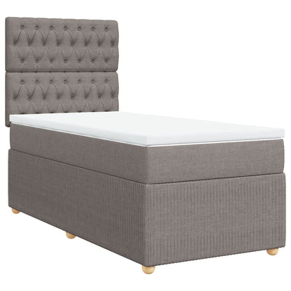 Boxspring met matras stof taupe 90x200 cm