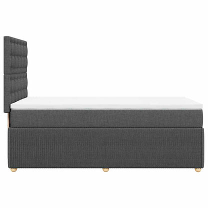 Boxspring met matras stof donkergrijs 90x200 cm