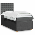 Boxspring met matras 90x200 cm donkergrijs