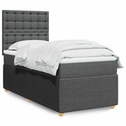 Boxspring met matras 90x200 cm donkergrijs