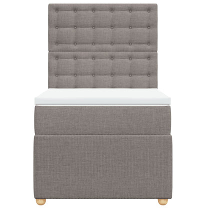 Boxspring met matras stof taupe 90x200 cm