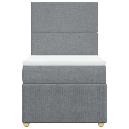 Boxspring met matras stof lichtgrijs 100x200 cm
