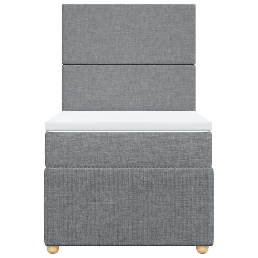 Boxspring met matras stof lichtgrijs 100x200 cm