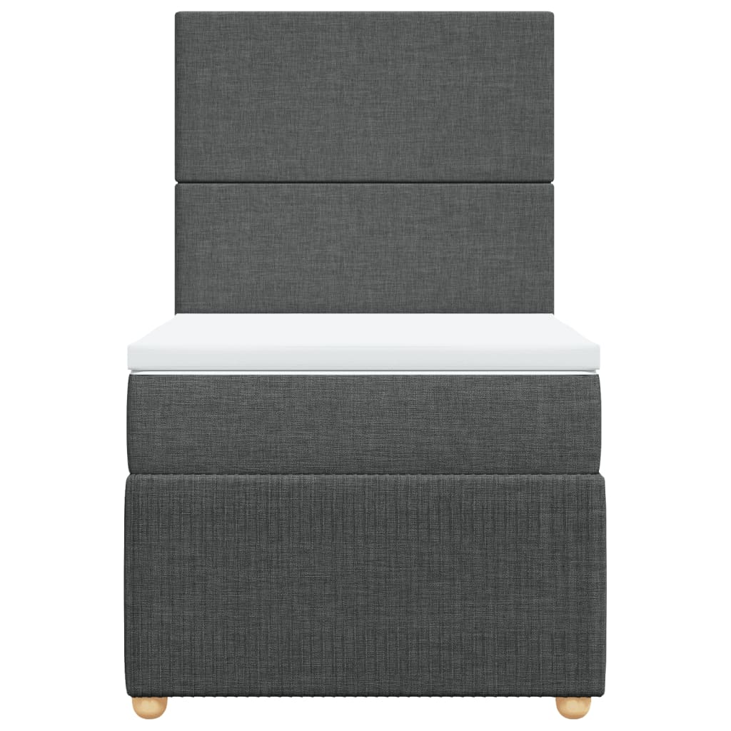 Boxspring met matras stof donkergrijs 100x200 cm