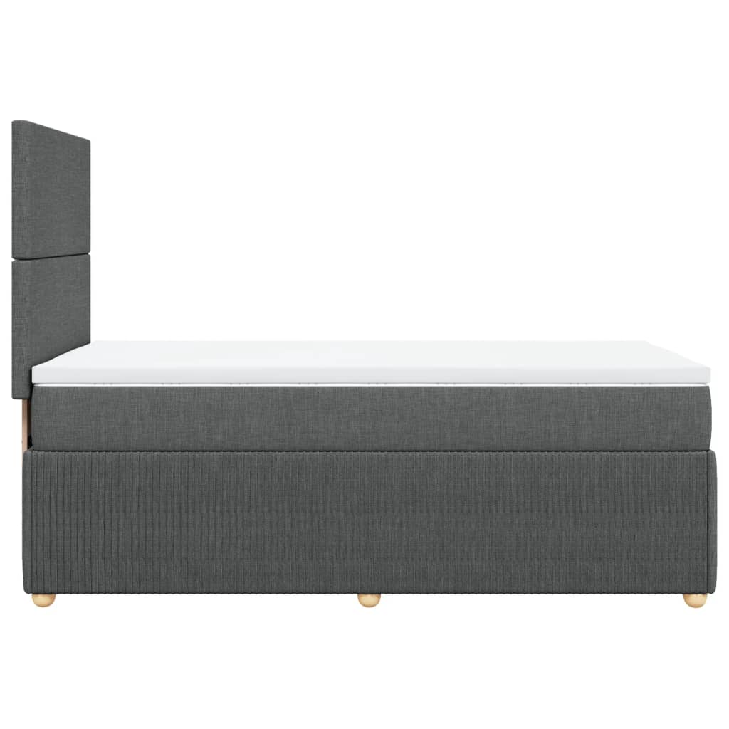 Boxspring met matras stof donkergrijs 100x200 cm