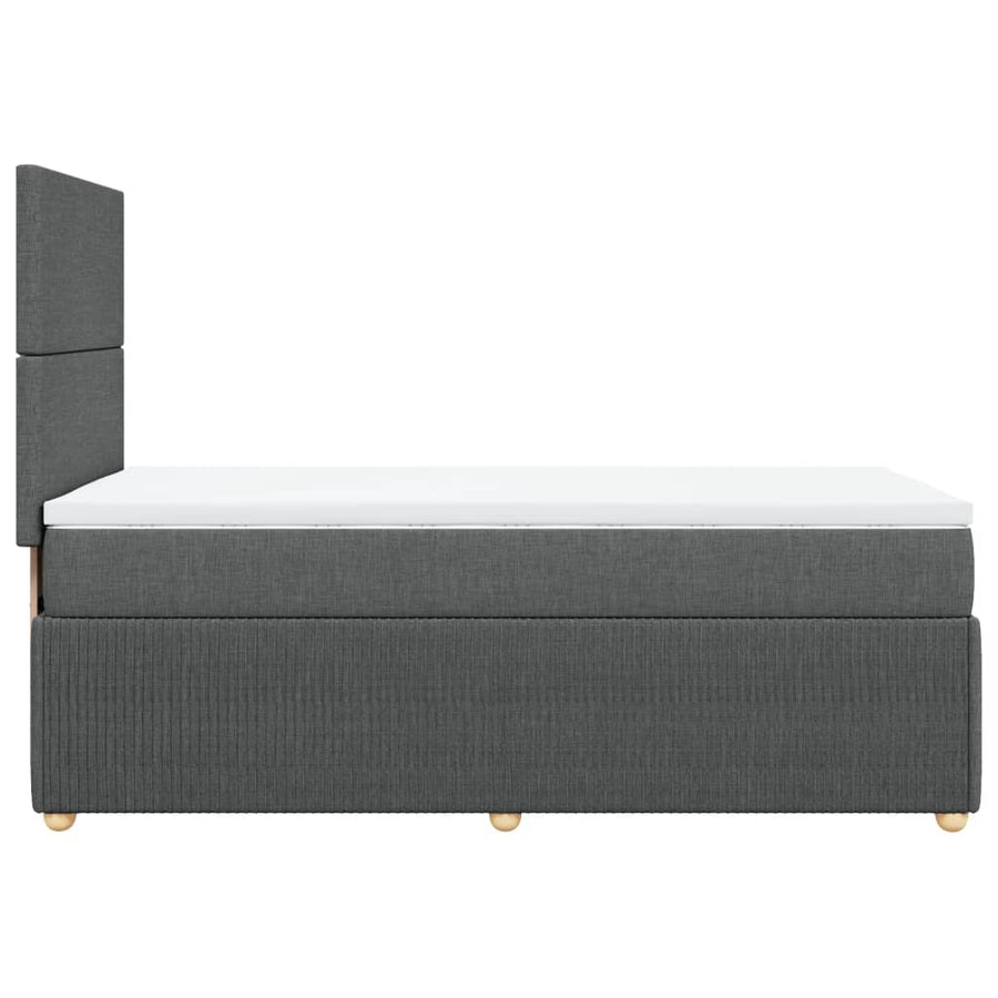 Boxspring met matras stof donkergrijs 100x200 cm
