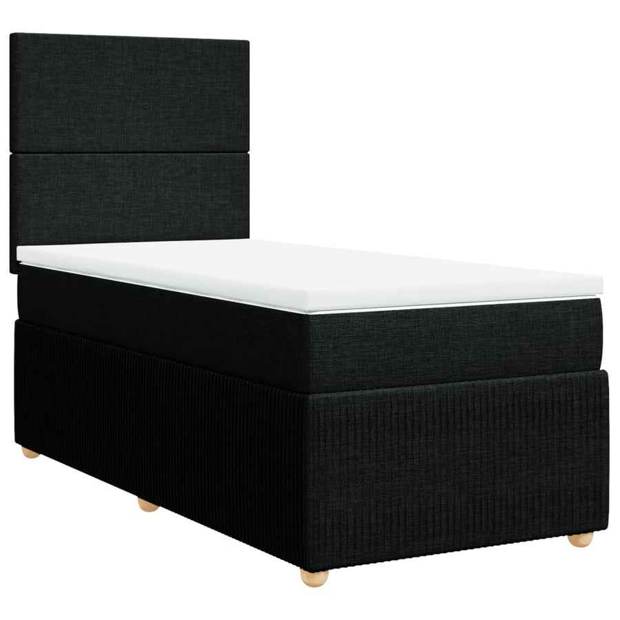 Boxspring met matras stof zwart 100x200 cm