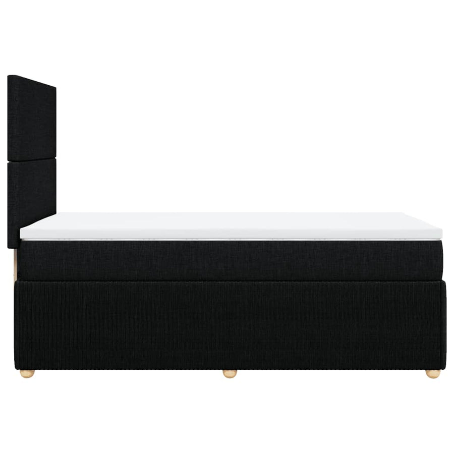 Boxspring met matras stof zwart 100x200 cm