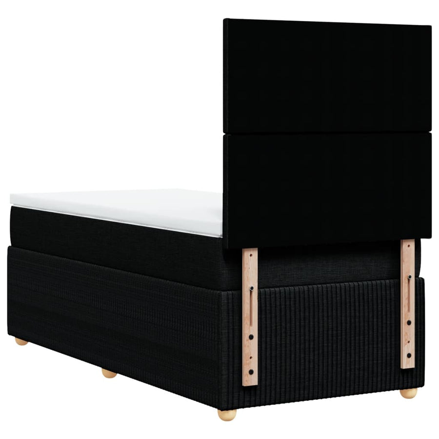 Boxspring met matras stof zwart 100x200 cm