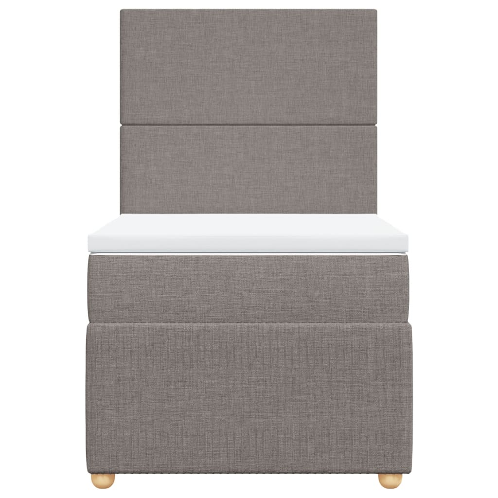 Boxspring met matras stof taupe 100x200 cm