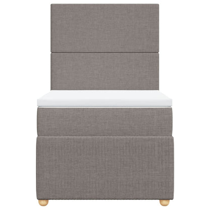 Boxspring met matras stof taupe 100x200 cm