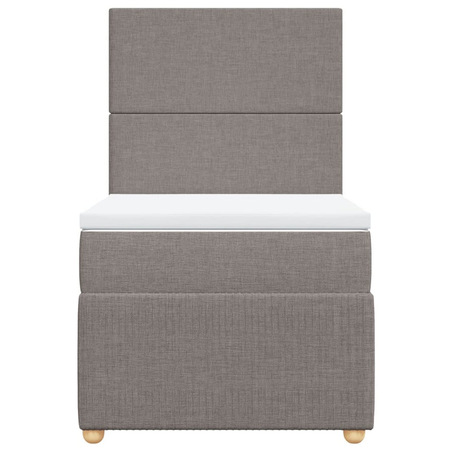 Boxspring met matras stof taupe 100x200 cm