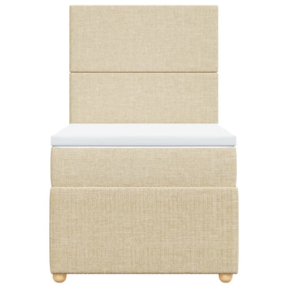 Boxspring met matras stof crèmekleurig 100x200 cm