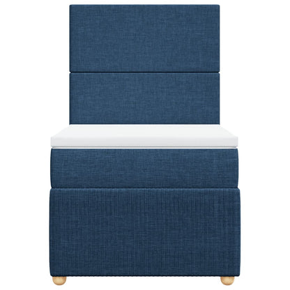 Boxspring met matras stof blauw 100x200 cm