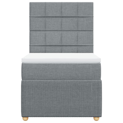 Boxspring met matras stof lichtgrijs 100x200 cm