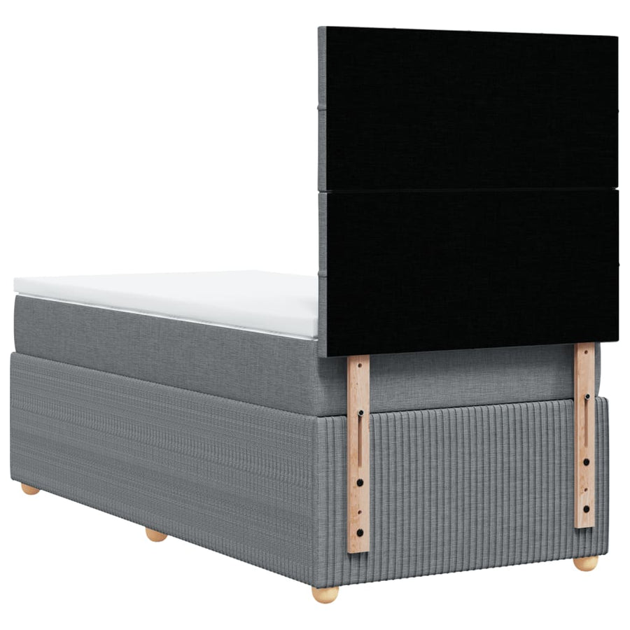Boxspring met matras stof lichtgrijs 100x200 cm