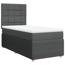 Boxspring met matras stof donkergrijs 100x200 cm