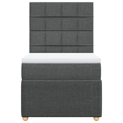 Boxspring met matras stof donkergrijs 100x200 cm