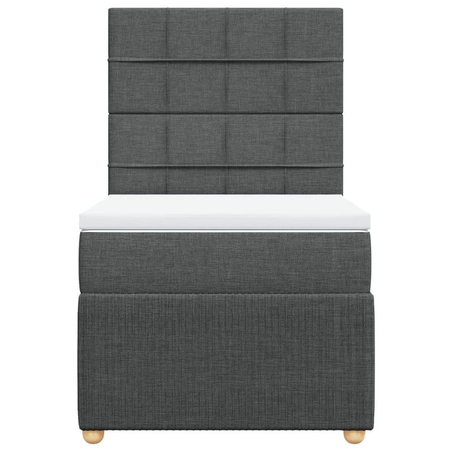 Boxspring met matras stof donkergrijs 100x200 cm