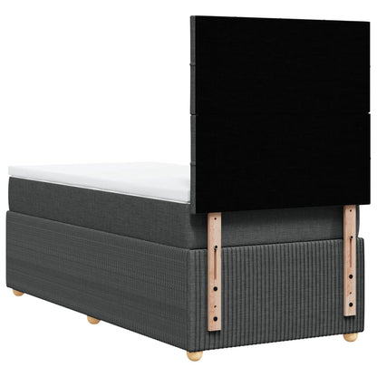 Boxspring met matras stof donkergrijs 100x200 cm