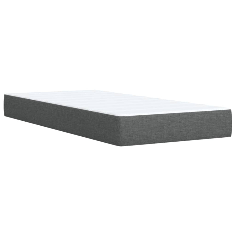 Boxspring met matras stof donkergrijs 100x200 cm