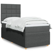 Boxspring met matras 100x200 cm donkergrijs