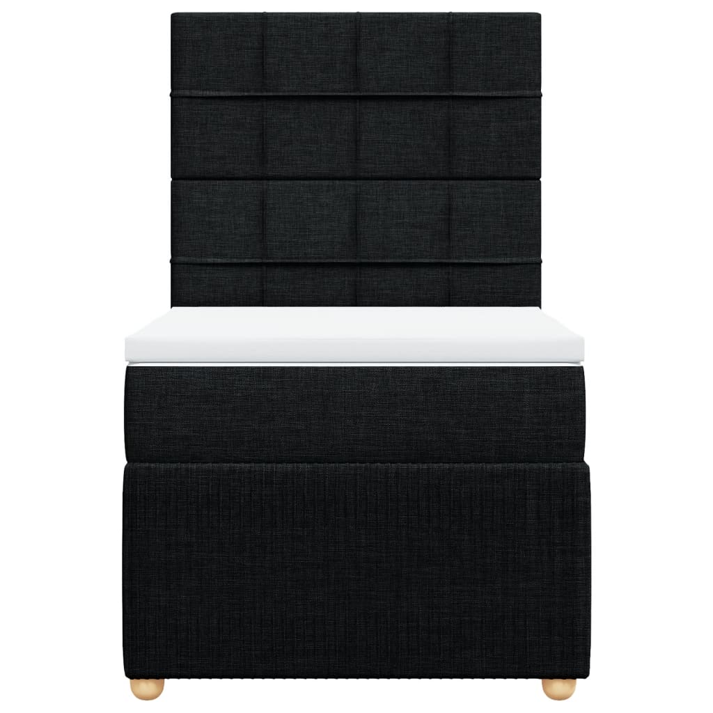 Boxspring met matras stof zwart 100x200 cm