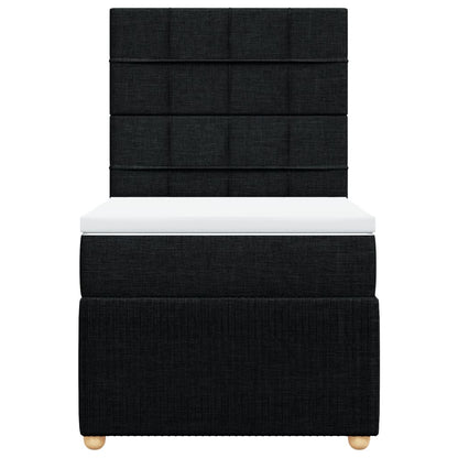 Boxspring met matras stof zwart 100x200 cm