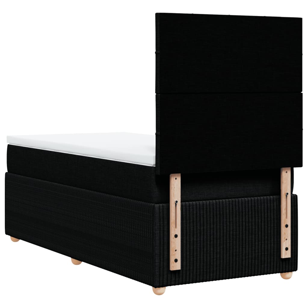 Boxspring met matras stof zwart 100x200 cm