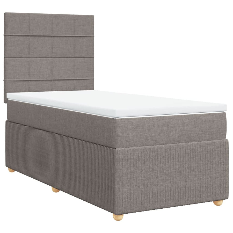 Boxspring met matras stof taupe 100x200 cm