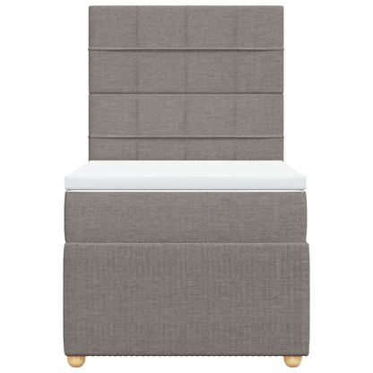 Boxspring met matras stof taupe 100x200 cm