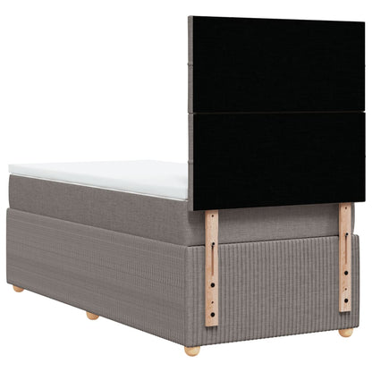 Boxspring met matras stof taupe 100x200 cm