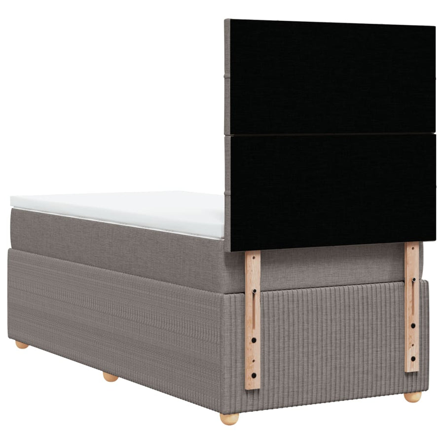Boxspring met matras stof taupe 100x200 cm